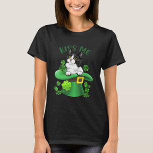 Funny Kiss Me Munchkin Cat Kleeblatt Closing for S T-Shirt