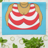 Funny Kiss Me Quick British Seaside Swimsuit Lady Geschirrtuch (Gefaltet)