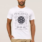 Funny Kiss My Ace Retro Grau Pickleball T-Shirt (Vorderseite)