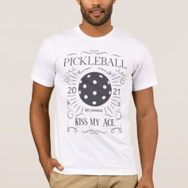Funny Kiss My Ace Retro Grau Pickleball T-Shirt