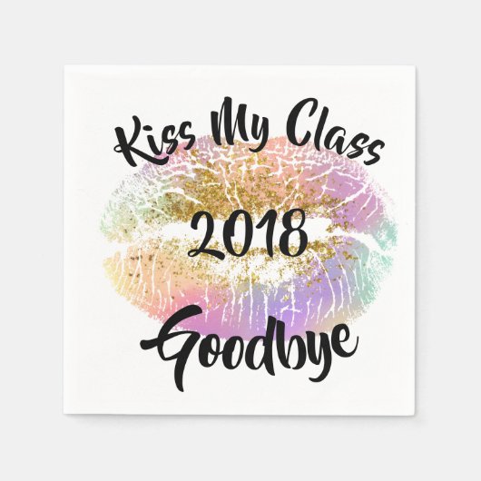 Funny Kiss My Class Auf Wiedersehen Serviette (Vorderseite)