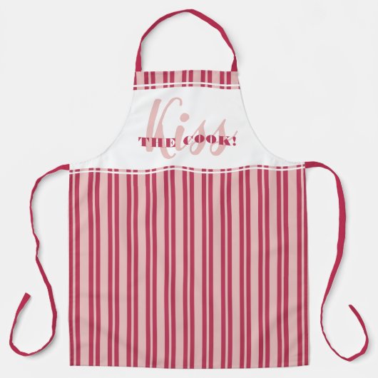 Funny Kiss The Cook Modern Spaß Magenta Rosa Schürze (Vorderseite)