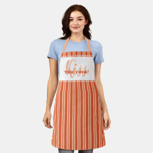 Funny Kiss The Cook Moderner Spaß Peach Orange Nie Schürze