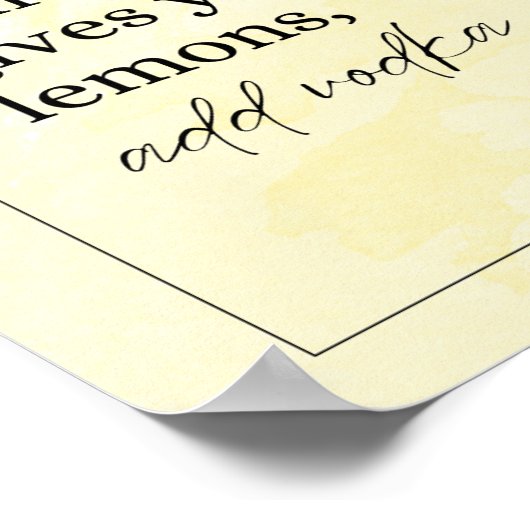 Funny Kitchen Art Poster - Das Leben gibt dir Löwe (Ecke)