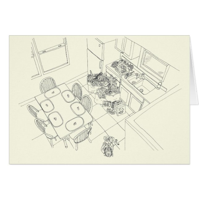 Funny Kitchen Familie Shoppen Mess von oben Kunst (Vorderseite (Horizontal))