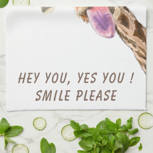 Funny Kitchen Handtuch mit spielerischer Giraffe - (Gefaltet)