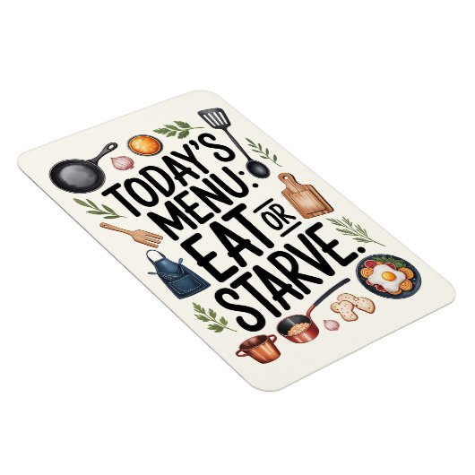 Funny Kitchen Magnet - Heute Menü: Essen oder hung (Rechte Seite)