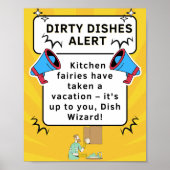 Funny Kitchen Poster - Dirty Geschirrs Alert für M (Vorne)
