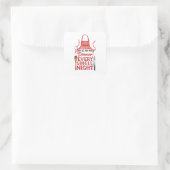 Funny Kitchen Schürze Design Quadratischer Aufkleber (Tasche)