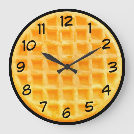 Funny Kitchen Waffle Theme Wall Große Wanduhr (Vorderseite)