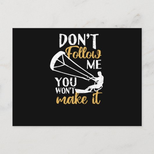 Funny Kitesurfer Kiteboard Folge mir nicht dir Postkarte (Vorderseite)