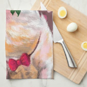 Funny Kitetücher Gentleman Pig mit Rose Geschirrtuch (Viertel Falte)