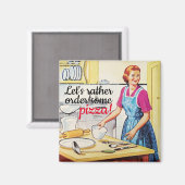 Funny Kitsch 1950er Vintage Hausfrau in Kitchen Magnet (Vorderseite/Rückseite)