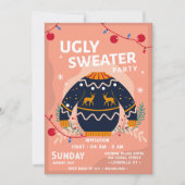 Funny kitschig hässlich Sweater Grau Firmenweihnac Einladung (Vorderseite)