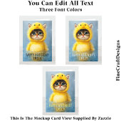 Funny Kitten als gelbe Ente DL4R-Name verkleidet Karte