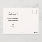 Funny Kitten Cheers Birthday Postcard Postkarte (Rückseite)