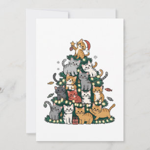 Funny Kitten Christmas Tree Cat Pet Animal Lover Ankündigung