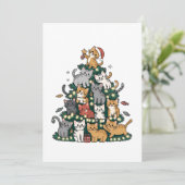 Funny Kitten Christmas Tree Cat Pet Animal Lover Ankündigung (Stehend Vorderseite)