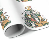 Funny Kitten Christmas Tree Cat Pet Animal Lover Geschenkpapier (Rolleneckpunkt)
