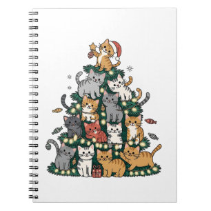 Funny Kitten Christmas Tree Cat Pet Animal Lover Notizblock