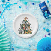 Funny Kitten Christmas Tree Cat Pet Animal Lover Pappteller (Party)