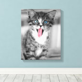 Funny Kitten Leinwanddruck (Insitu (Holzboden))
