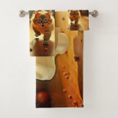 Funny Kitten Spooky Friend Badhandtuch Set (Insitu)