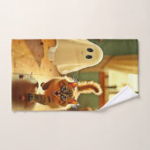 Funny Kitten Spooky Friend Badhandtuch Set (Handtuch)