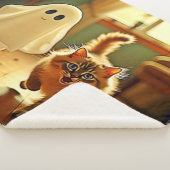 Funny Kitten Spooky Friend Design Sherpadecke (3/4)