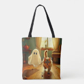 Funny Kitten Spooky Friend Design Tasche (Rückseite)