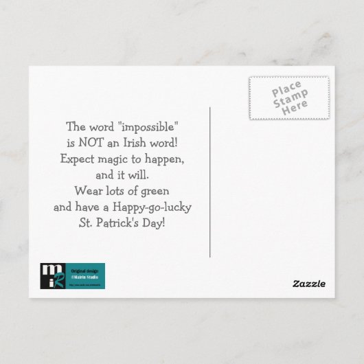 Funny Kitten St. Patrick's Day Custom Postkarte (Rückseite)