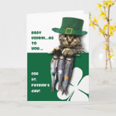 Funny Kitten St. Patrick's Day Grußkarten Karte (Gelbe Blume)