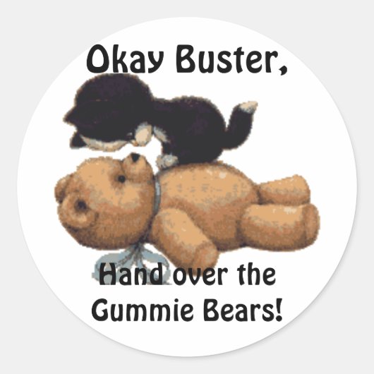Funny Kitten & Teddy Bear Stickers (Vorderseite)