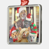 Funny kittens in Christmas Day Ornament Aus Metall (Links)