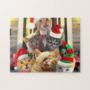 Funny kittens in Christmas Day Puzzle