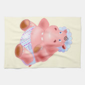 Funny Kittuch mit Baby Hippo Geschirrtuch (Horizontal)