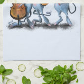 Funny Kittuch Romantic Mouse Music Band Geschirrtuch (Gefaltet)