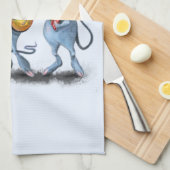 Funny Kittuch Romantic Mouse Music Band Geschirrtuch (Viertel Falte)