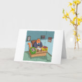Funny Kitty Business Man Card Karte (Gelbe Blume)