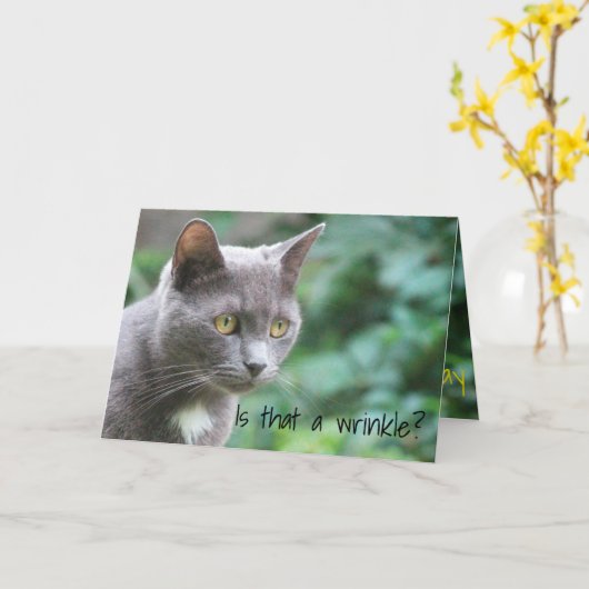 Funny Kitty Cat Karte (Gelbe Blume)