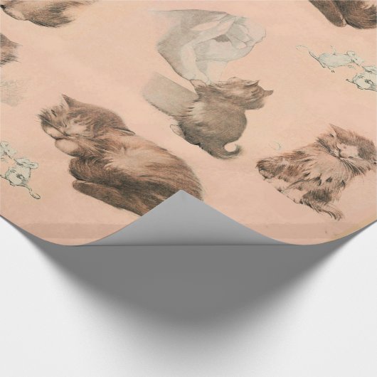 FUNNY KITTY CAT STORIES IN PINK GESCHENKPAPIER (Ecke)