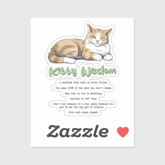 Funny Kitty Wisdom Aufkleber (Blatt)