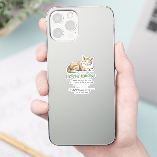 Funny Kitty Wisdom Aufkleber (Telefon)