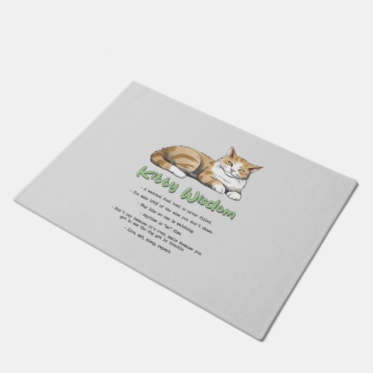 Funny Kitty Wisdom Fußmatte (Schrägansicht)