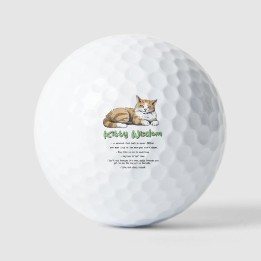 Funny Kitty Wisdom Golfball (Vorderseite)