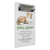 Funny Kitty Wisdom Mini Klemmbrett (Schrägansicht)