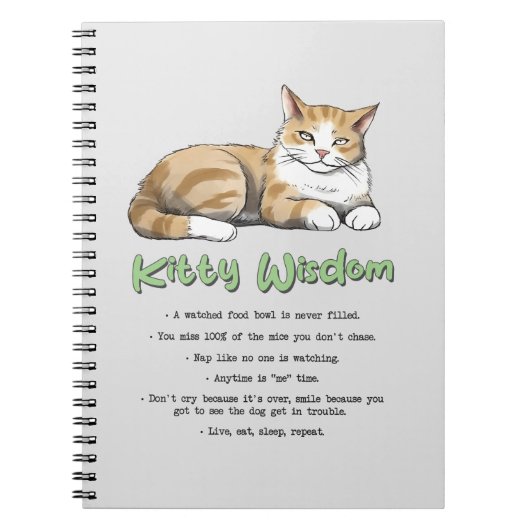Funny Kitty Wisdom Notizblock (Vorderseite)