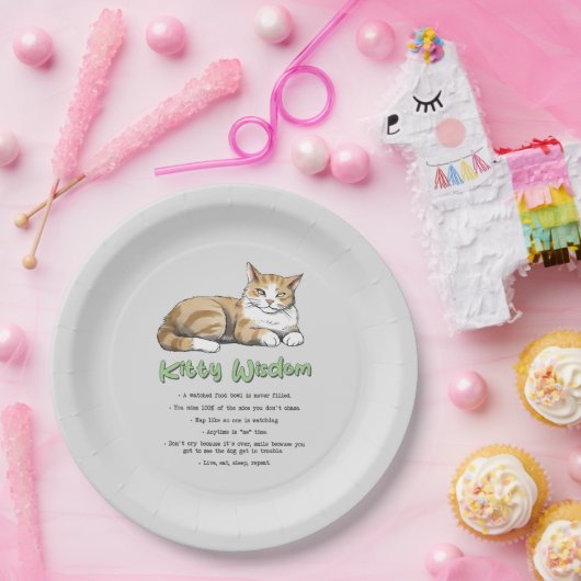 Funny Kitty Wisdom Pappteller (Party)