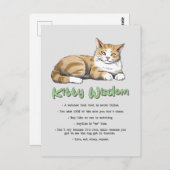 Funny Kitty Wisdom Postkarte (Vorne/Hinten)