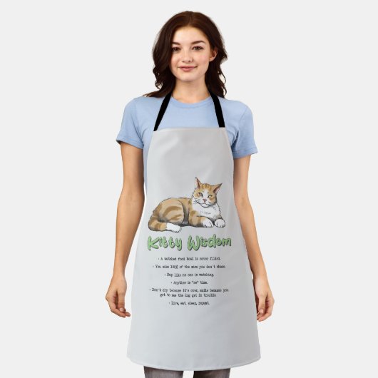 Funny Kitty Wisdom Schürze (Getragen)